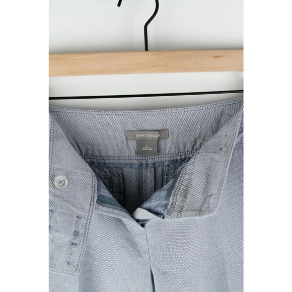 Ann Taylor Blue Woven Cotton Cropped Trouser Pant. Women's Size 6 - Picture 8 of 11